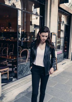 Veste en cuir noire